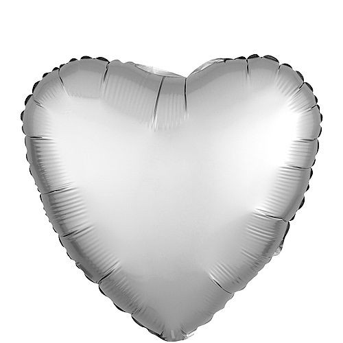 Silver Heart Mylar Balloon