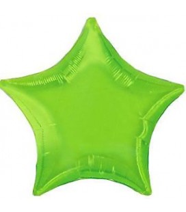 Lime Green Star Mylar Balloon