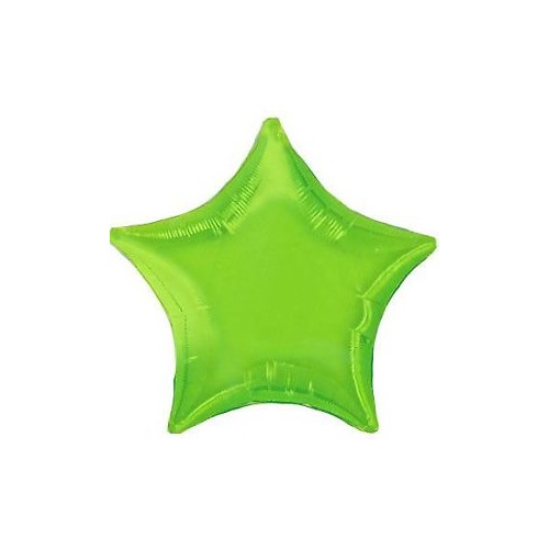 Lime Green Star Mylar Balloon