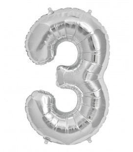 Silver Mylar Ballon Number 3