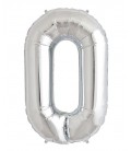Silver Mylar Ballon Number 0