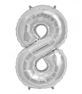 Silver Mylar Ballon Number 8