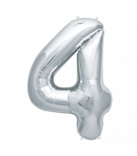 Silver Mylar Ballon Number 4