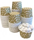 25 Candy Cups Gold mit Punkten