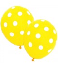 6 Ballons Jaune à Pois