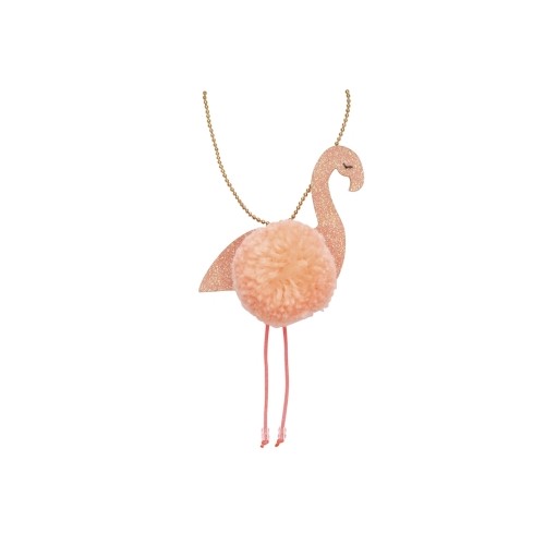 Flamingo Pompom Necklace