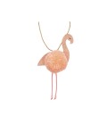 Collier Flamant Rose Pompon
