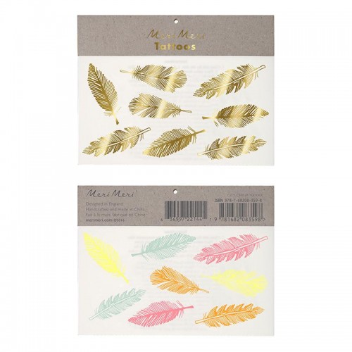 Tattoos Gold & Neon Feather