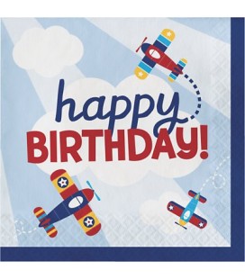 Grandes Serviettes "Happy Birthday" Petit Avion