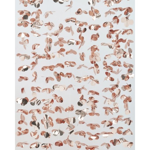 Vorhang mit Rosegold Blütenblättern