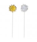 8 Gold & Silver Pompom Cocktail Picks
