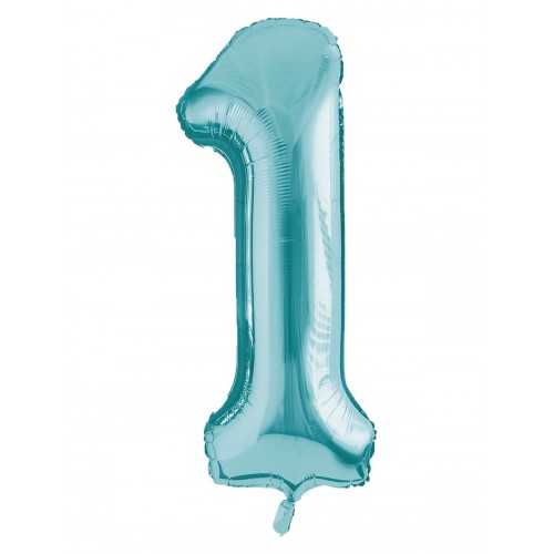 Powder Blue Mylar Balloon Number 1