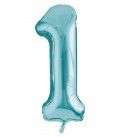 Powder Blue Mylar Balloon Number 1