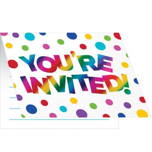 Metallic Rainbow Invitations