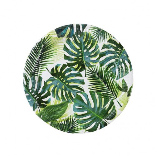 Grandes Assiettes Feuilles Tropicales