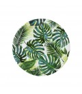 Grandes Assiettes Feuilles Tropicales Palmier