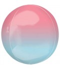 Ombré red & Blue Sphere Orbz Foil Balloon