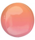 Sphärischer Orbz Folienballon Orange Rote Schattierung