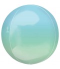 Sphärischer Orbz Folienballon Grün BlaueSchattierung