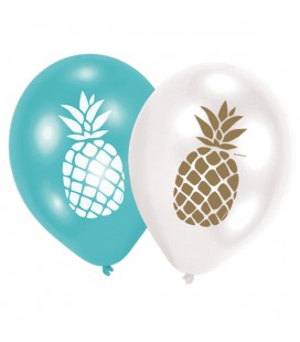 6 Pineapple Vibes Balloons