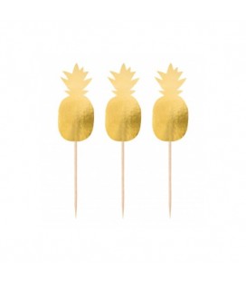 20 Gold Pineapple Picks