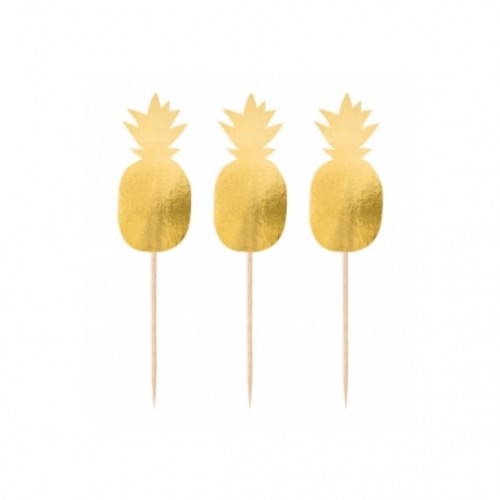 20 Gold Pineapple Picks