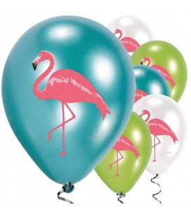 6 Ballons Flamant Rose