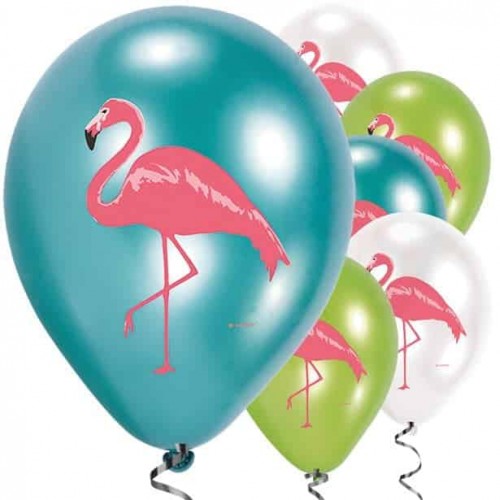 6 Ballons Flamant Rose