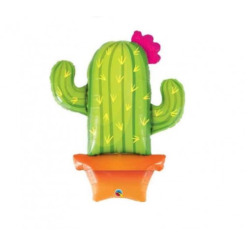Ballon Mylar Cactus Fleuri en Pot