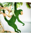 1 Green Wooden Hanging Monkey