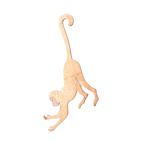 1 Green Wooden Hanging Monkey