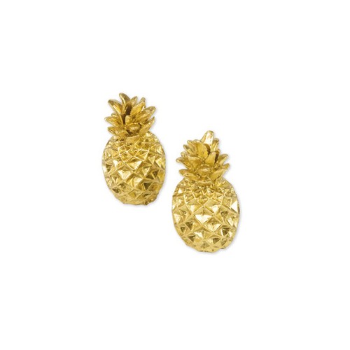 2 Gold Pineapple Place Card Holder