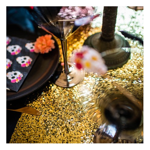 Chemin de Table Paillettes Or