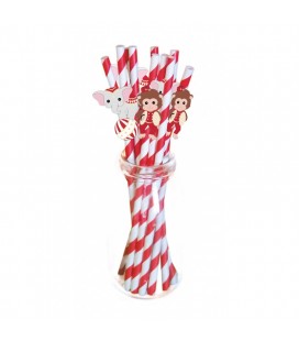 10 Vintage Circus Straws