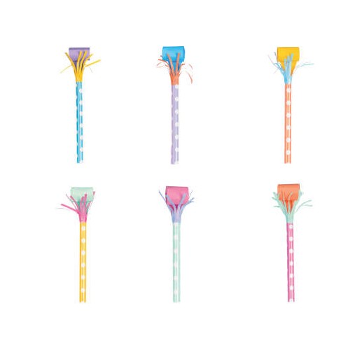 6 Long Tassel Blowouts with Dots