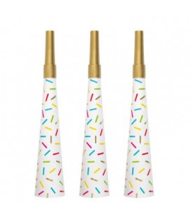 4 Trompettes Dorées Confettis