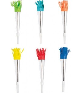 6 Foil Horns with Fringe