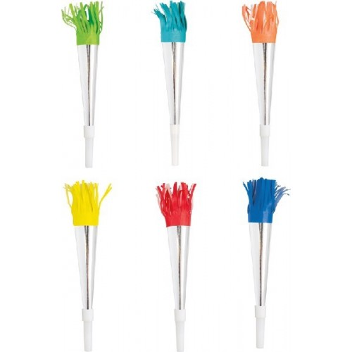 6 Foil Horns with Fringe