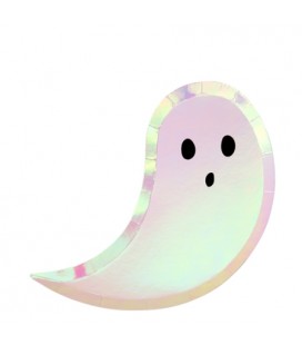 8 Large Iridescent Ghost Plates