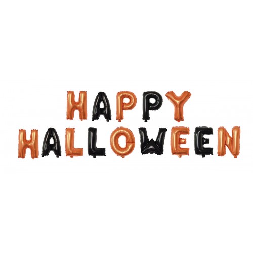 Happy Halloween Folienballons orange & schwarz