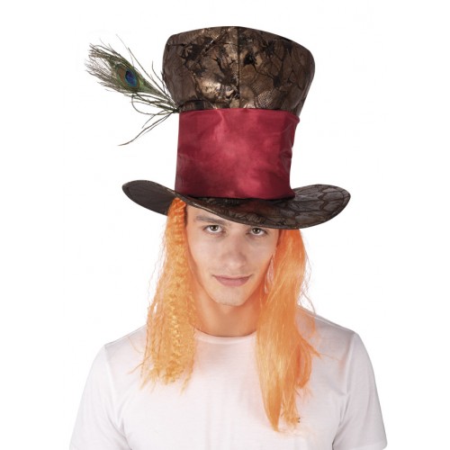 Mad Hatter Hat with hair for Adult
