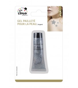 Gel pailleté pour la peau - argent