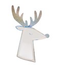 8 Large Shimmering Reindeer Plates