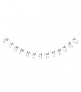 Guirlande Rennes Paillettes argentées