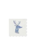 6 Small Holographic Reindeer Napkins