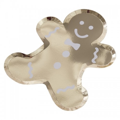 Assiettes de Noel en forme de Pain d'Epice doré