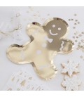 Gold Gingerbread shaped Christmas Plates