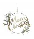 Goldener Merry Christmas Tür-Kranz mit Laub