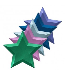Large Colorful Metallic Star Plates