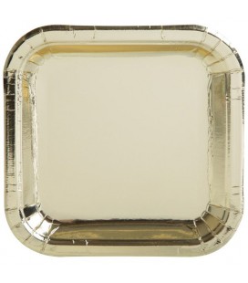 8 Petites Assiettes Dorées Metallisées
